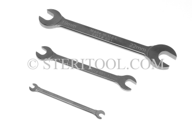 #10060 - SET: 7 pc Stainless Steel Open End Metric Wrench Set 6mm ~ 22mm. wrench, open end, stainless steel, spanner